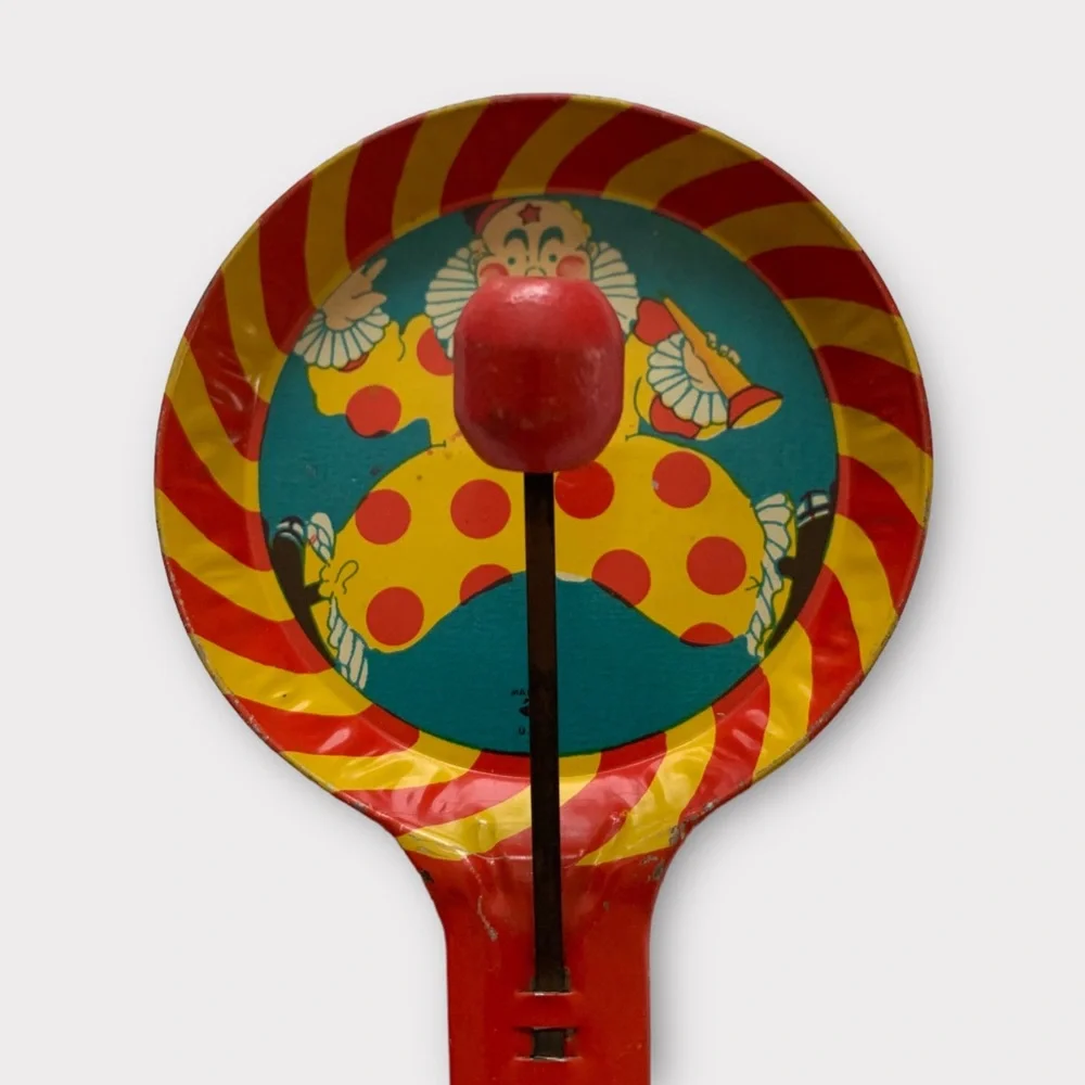 Vintage Tin Double Clapper Clown Noise Makers
